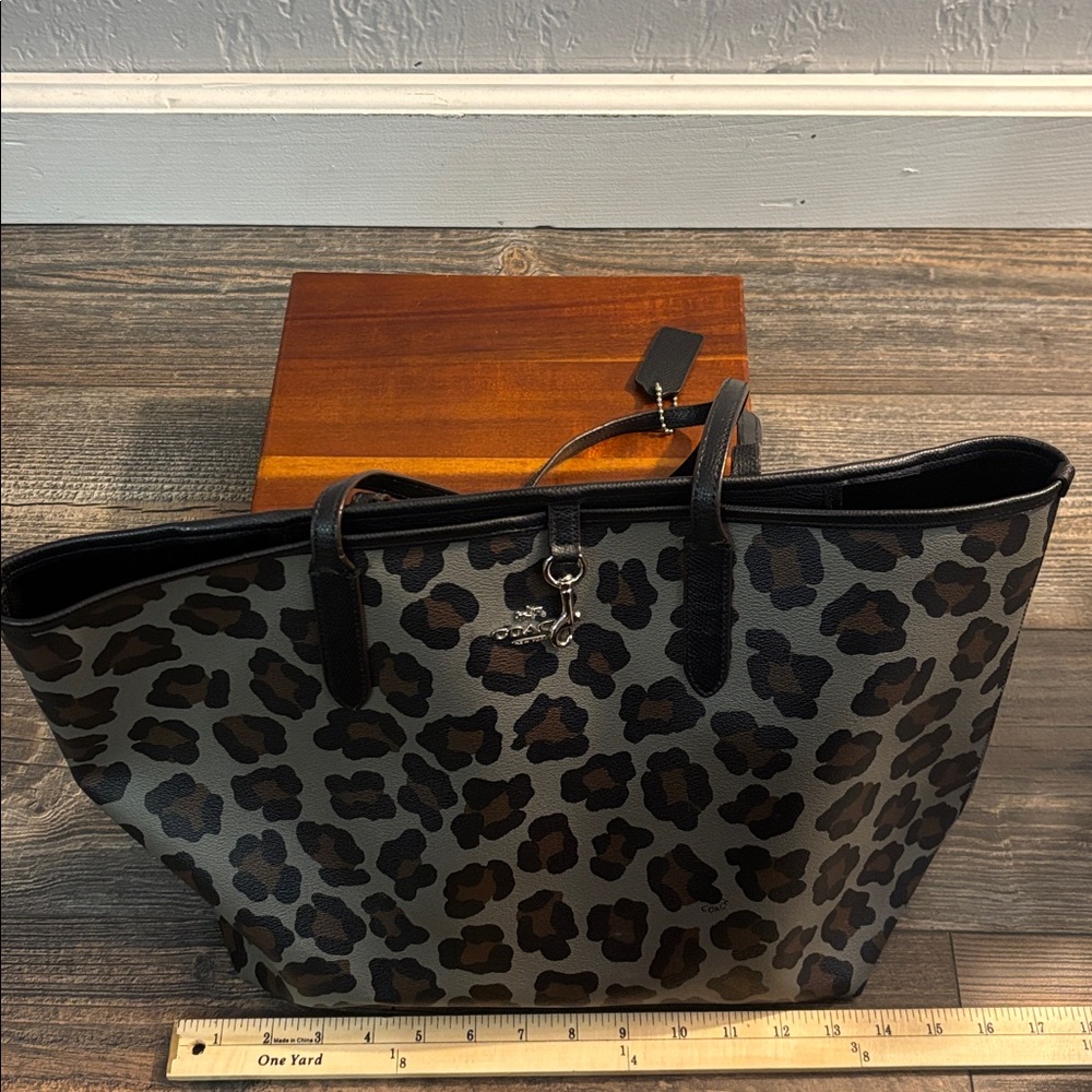 Coach Leopard Print Tote Bag - Brown and Black - Picture 8 of 9